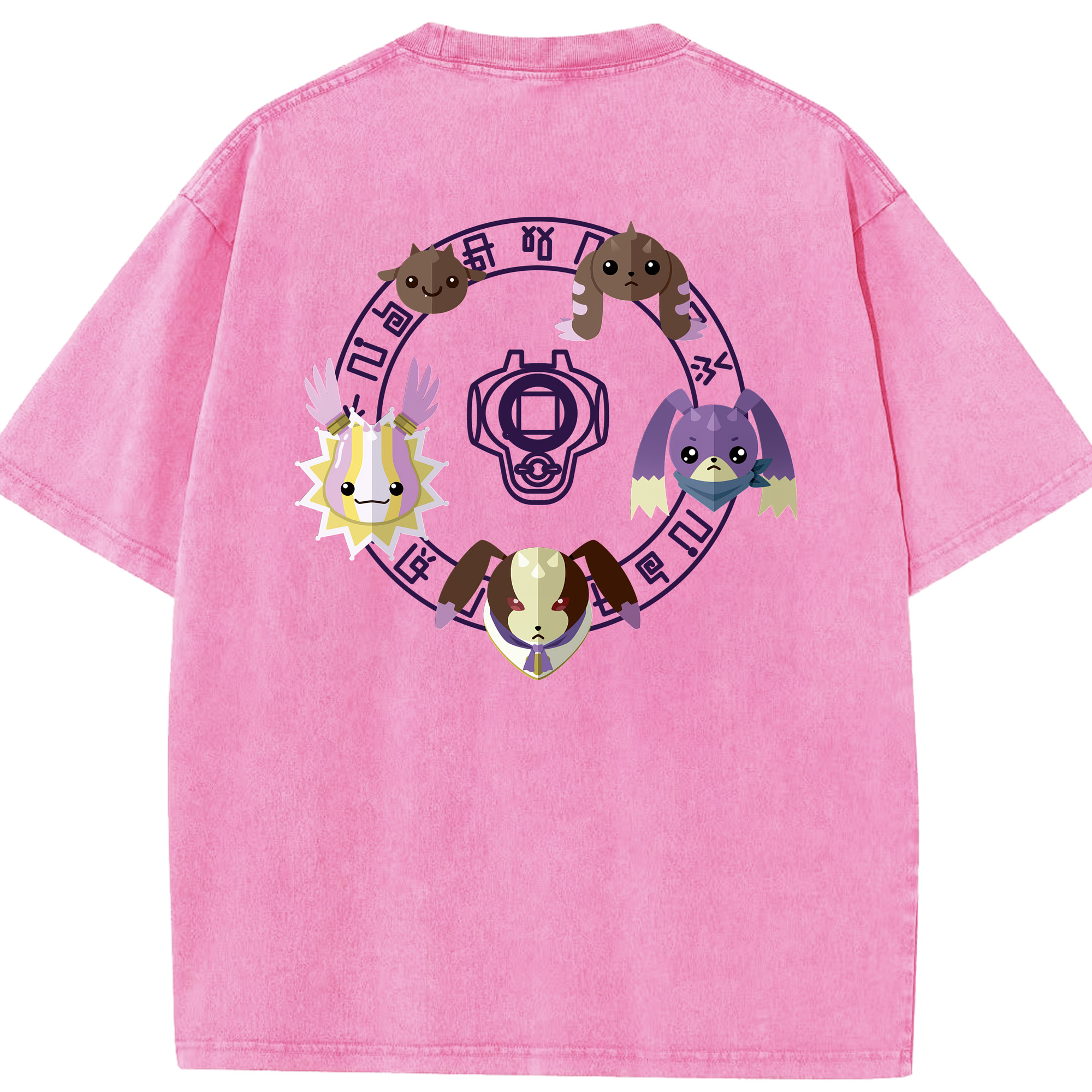 （画像用） Digimon デジタルモンスター/デジモン 綿100% ヴィンテージ風 半袖Tシャツ（背面プリント）